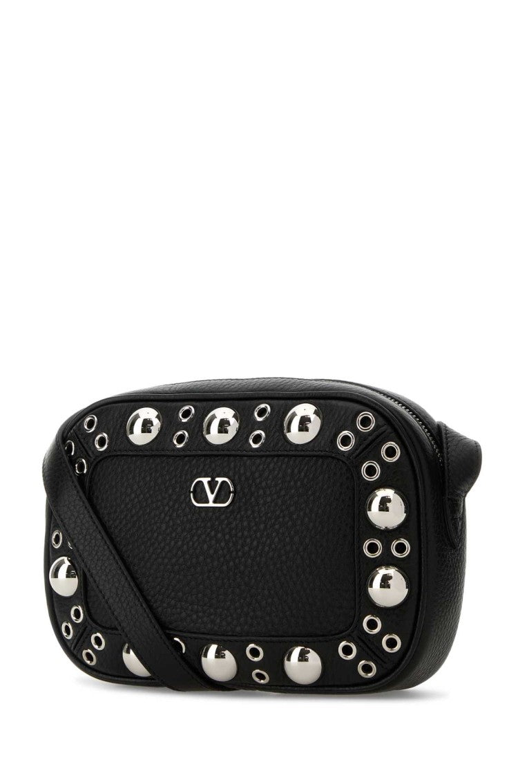 Valentino Garavani Black Leather Nellcôte Crossbody Bag