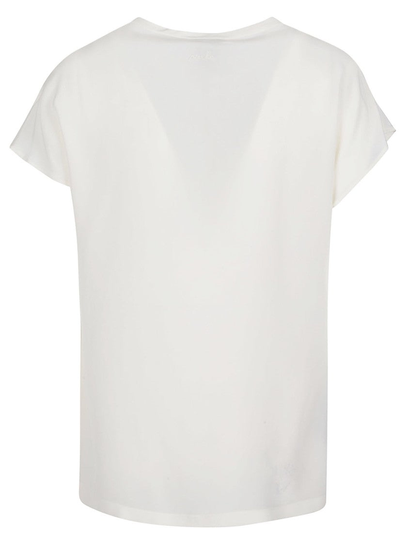 Pinko Blossom Smooth White Silk Blouse