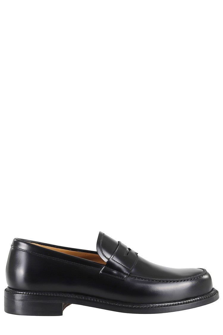 John Spencer Black Rois Shiny Penny Finish Leather Loafers