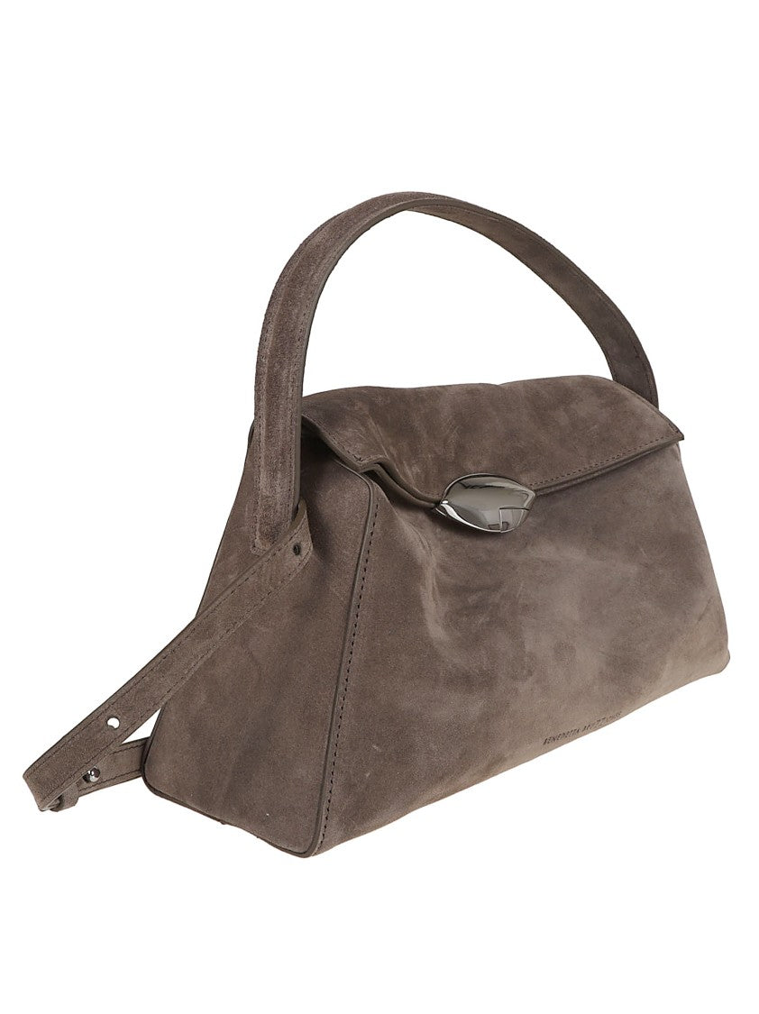 Benedetta Bruzziches Elif Trapezoidal Calfskin Suede Bag