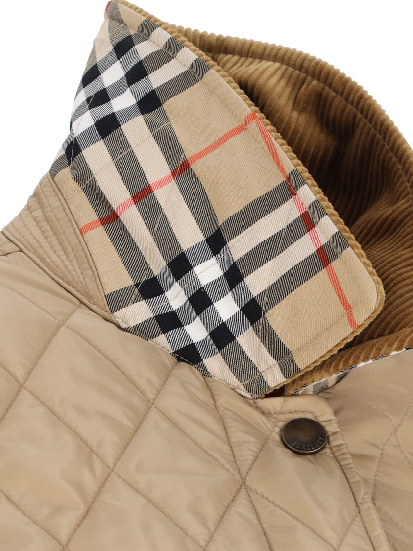Burberry Beige Quilted Corduroy-Collar Jacket