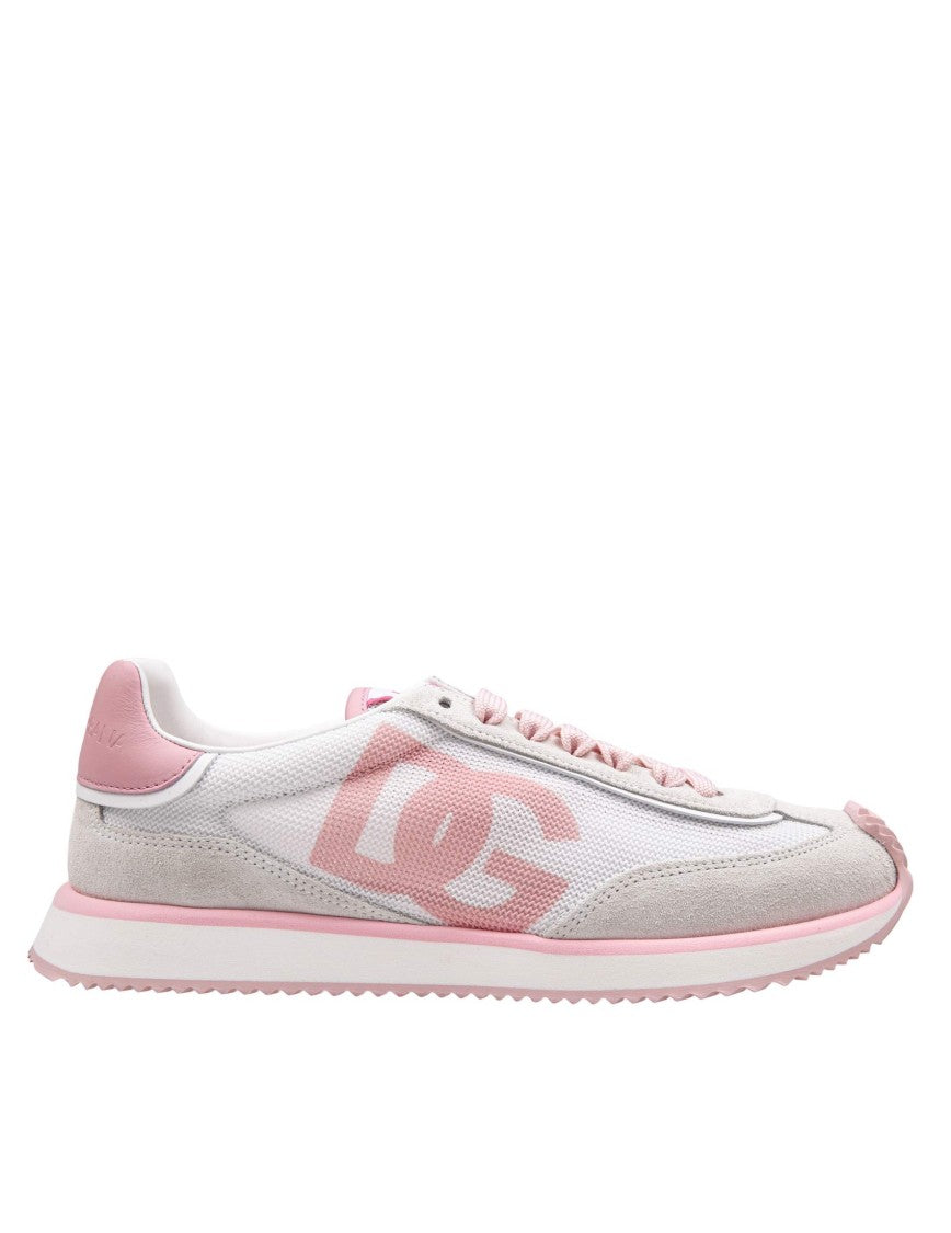 Dolce & Gabbana White/Pink Dragon Sneakers