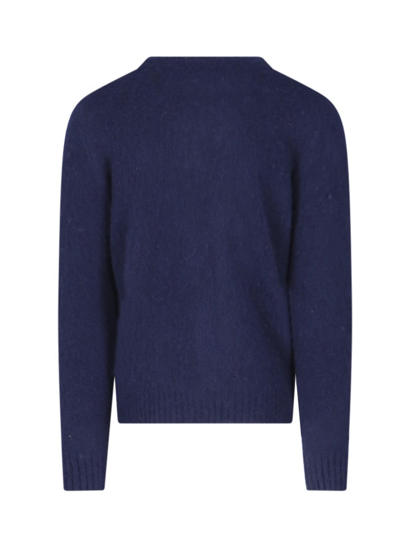 Aspesi Navy Blue M183 Shetland Wool Sweater