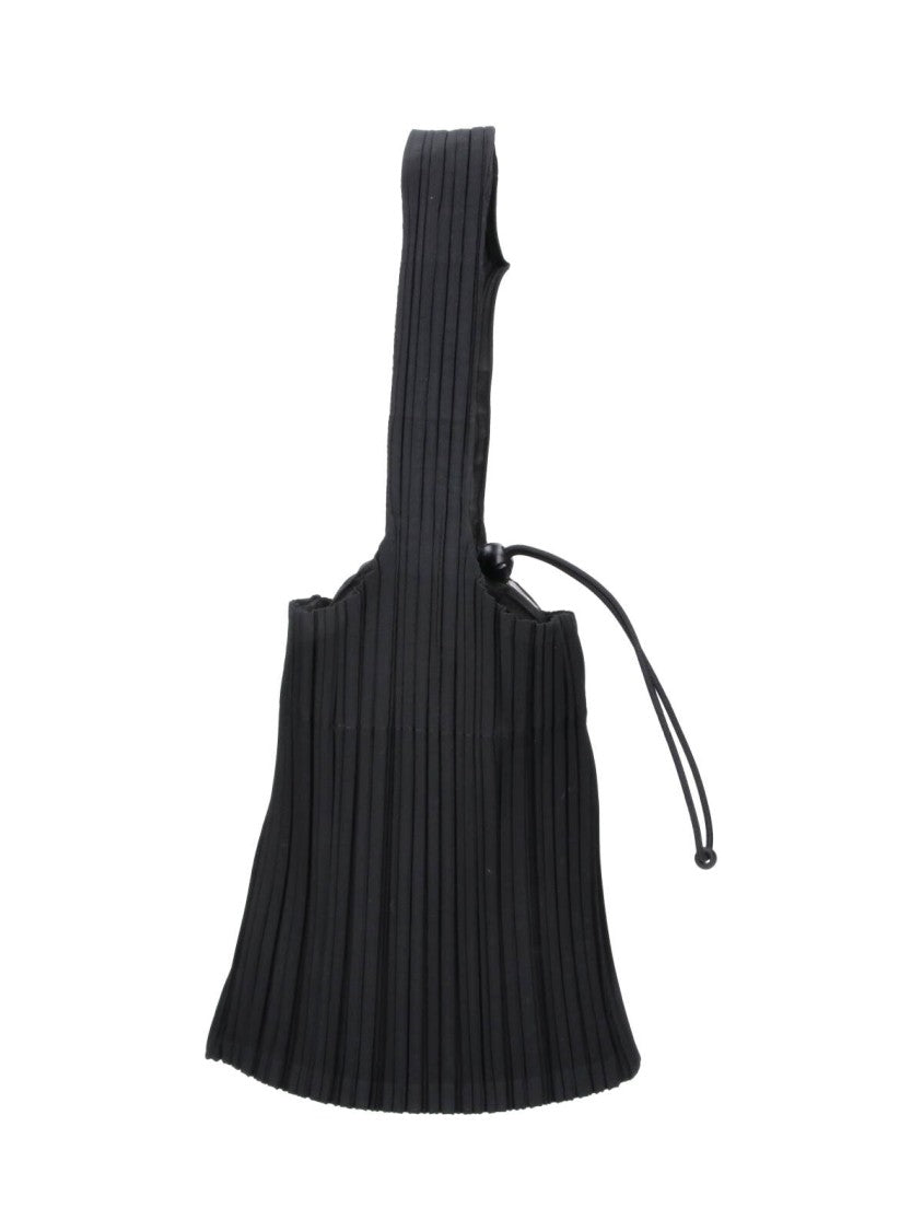 Pleats Please Issey Miyake Black Pleats Please Fabric Pleated Shoulder Bag