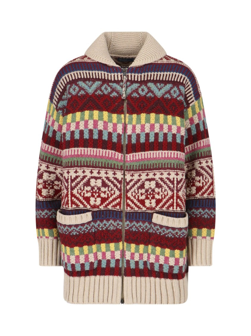 Polo Ralph Lauren Multicolor Geometric Knit Zip Cardigan