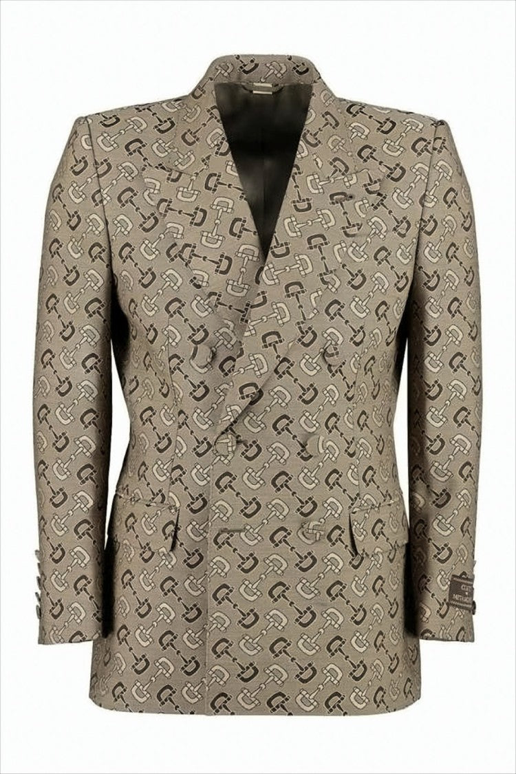 Gucci Tailored Double-Breasted Blazer With Geometric Pattern