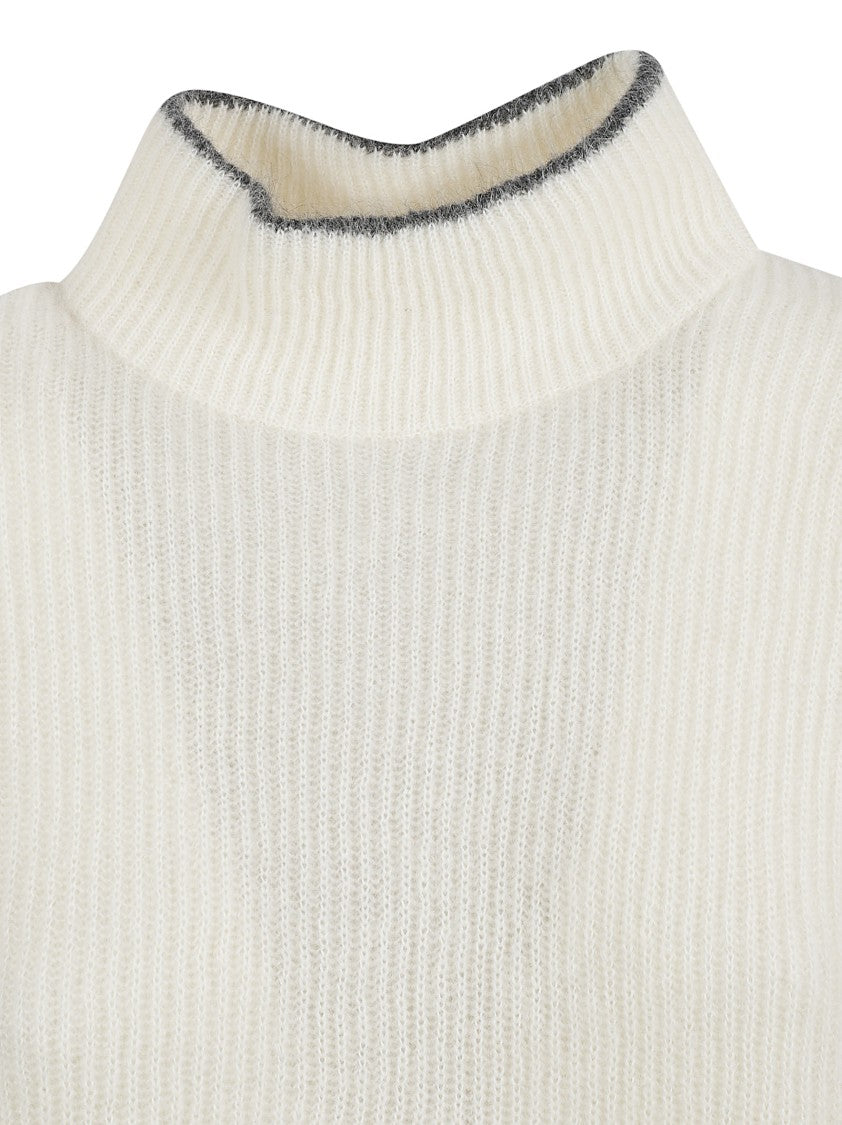 Brunello Cucinelli Relaxed High Neck Sweater With Drawstring Hem