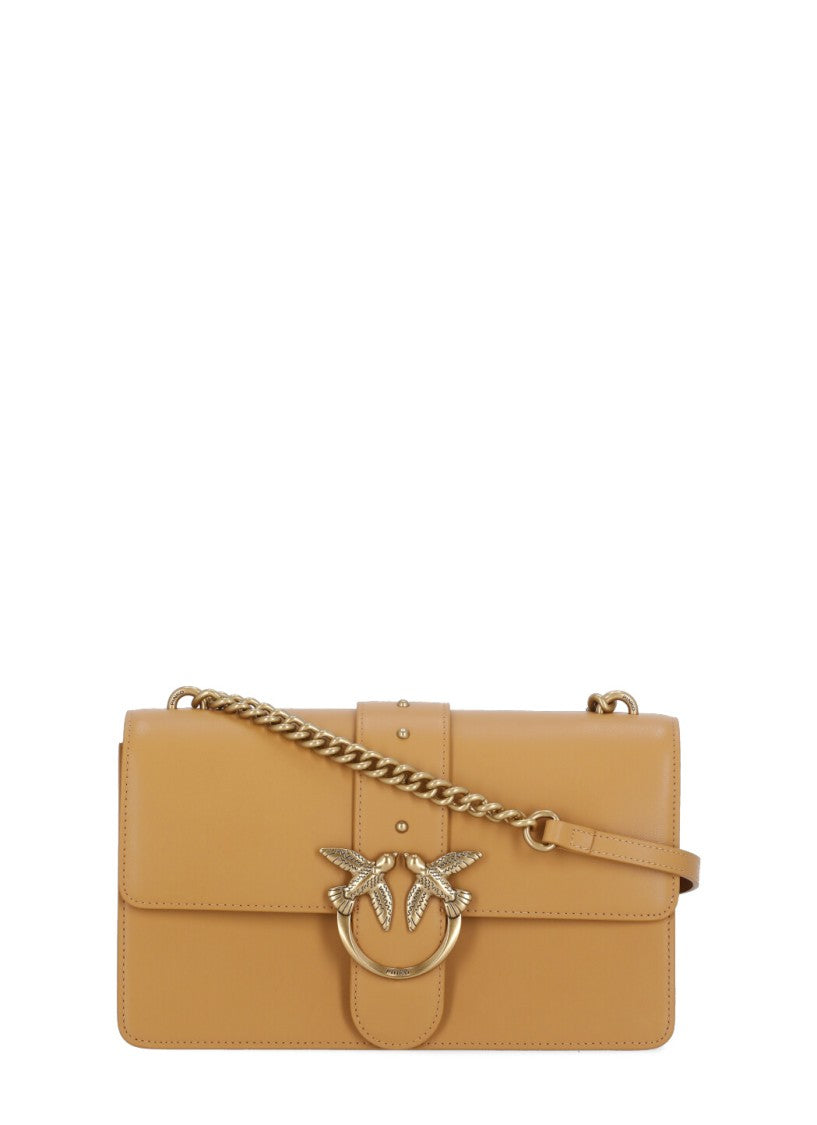 Pinko Brown Leather Shoulder Bag