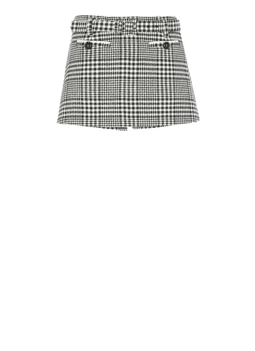 Self-Portrait Pied De Poule Pattern Mini Skirt