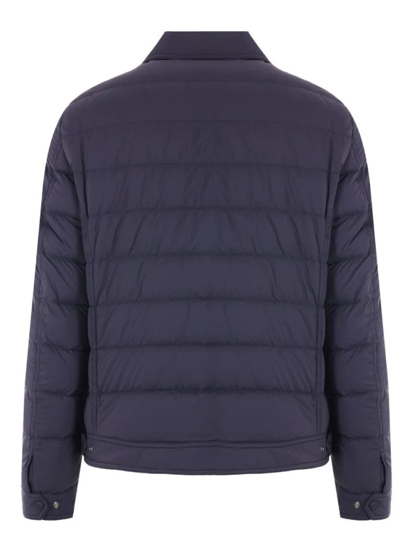 Herno Quilted Black Jacket With Classic Collarclosure