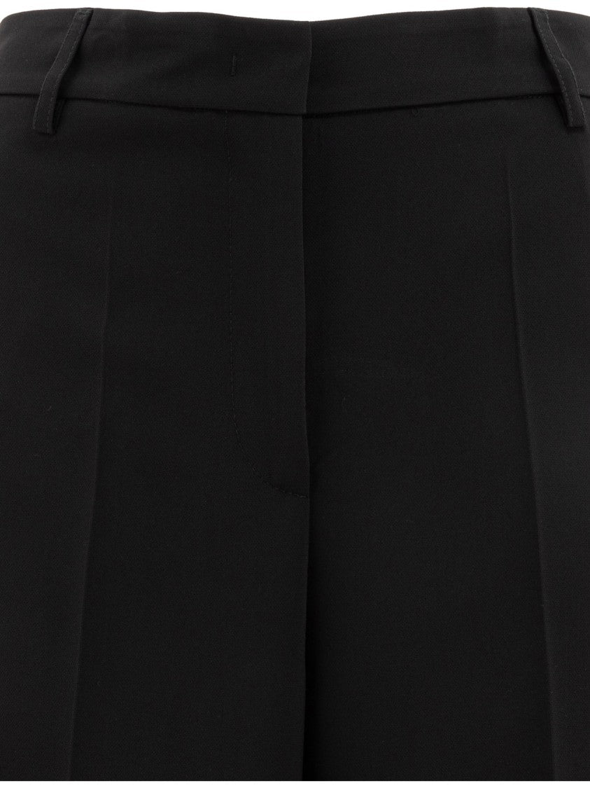 F.It Straight-Leg Black Trousers With Mid-Rise Waist