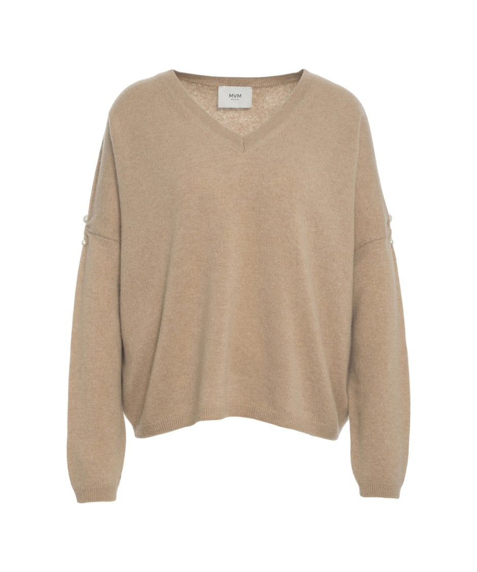 Mvm Cashmere Sweater With Pearls