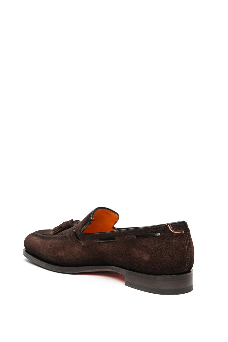 Santoni Suede Moccasins With Tassels