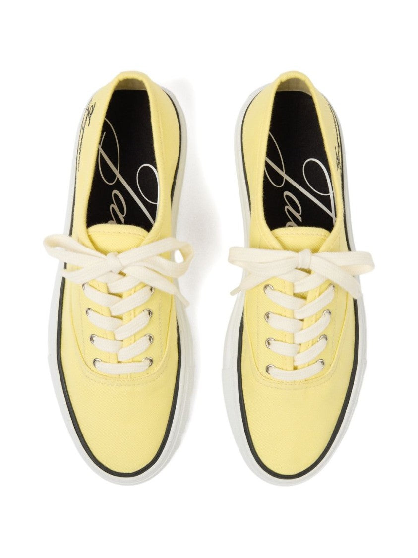 Jacquemus Light Yellow Lace-Up Cotton Sneakers