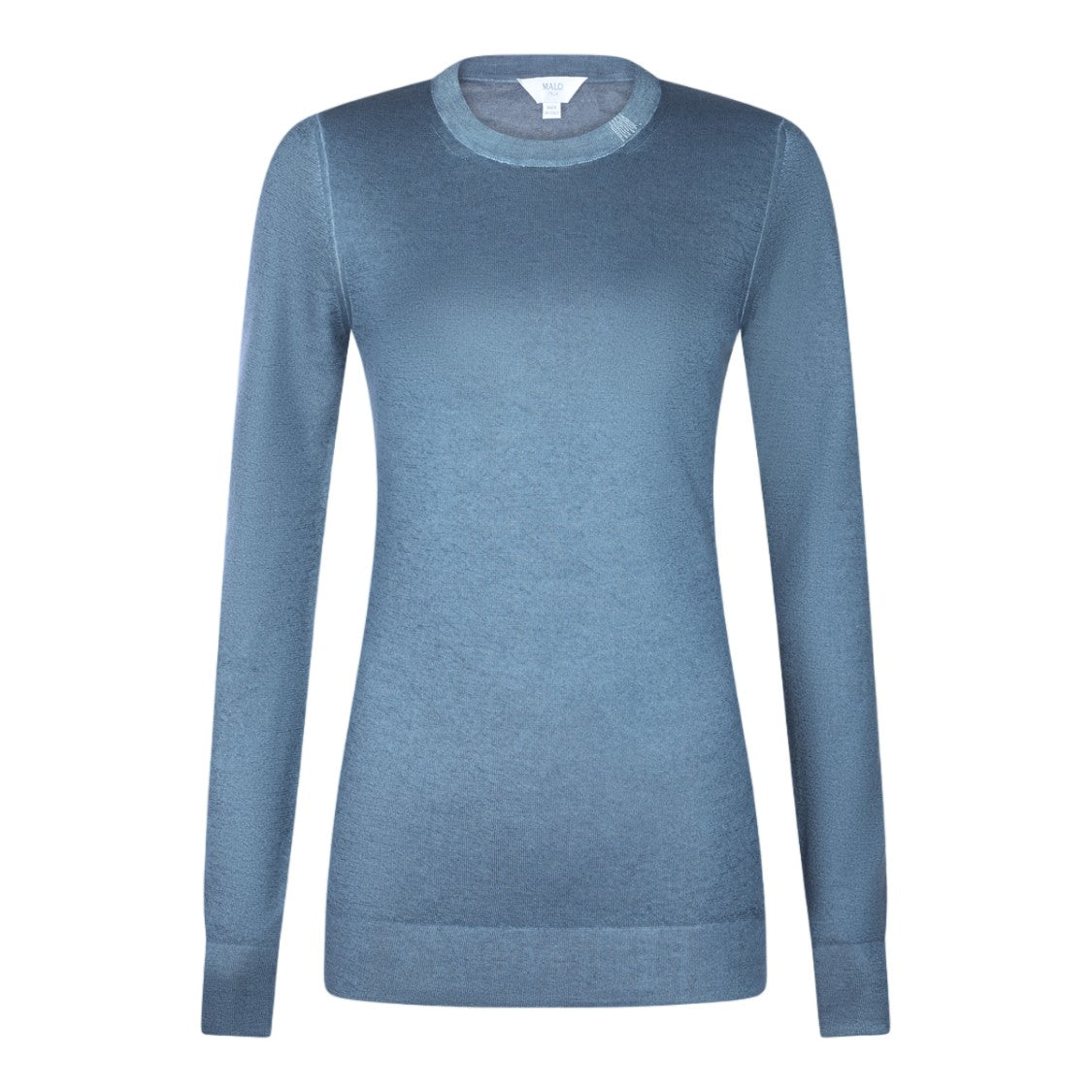 Malo Fitted Crew Neck Sweater With Ribbed Detailing