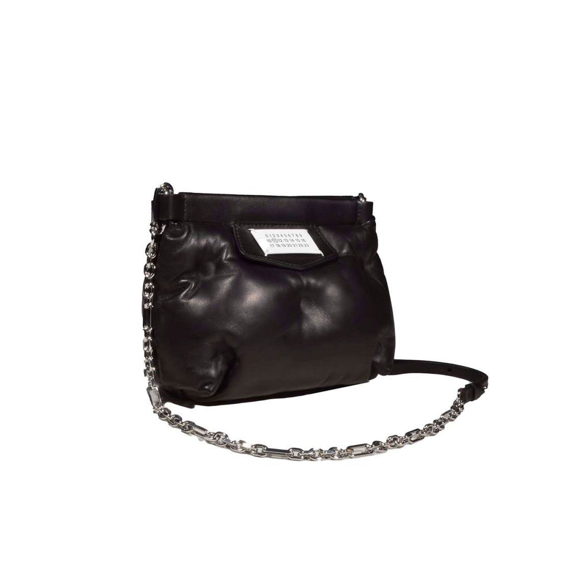 Maison Margiela Quilted Brushed Sheepskin Clutch With Silver Chain Strap