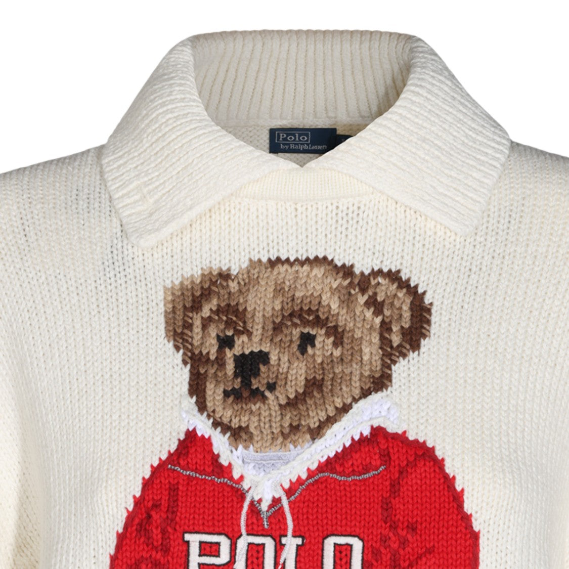 Polo Ralph Lauren Cream White Embroidered Knit Sweater