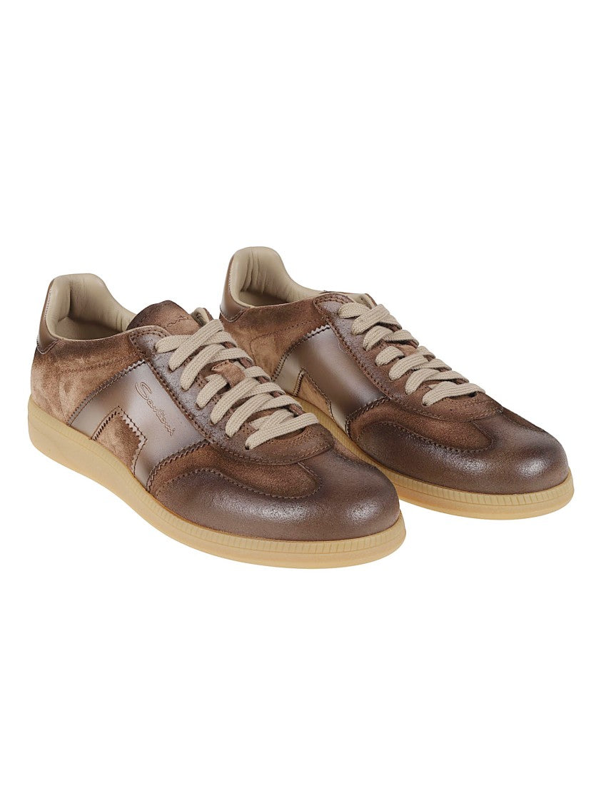 Santoni Dbs Oly Low-Top Calf Leather Sneakers