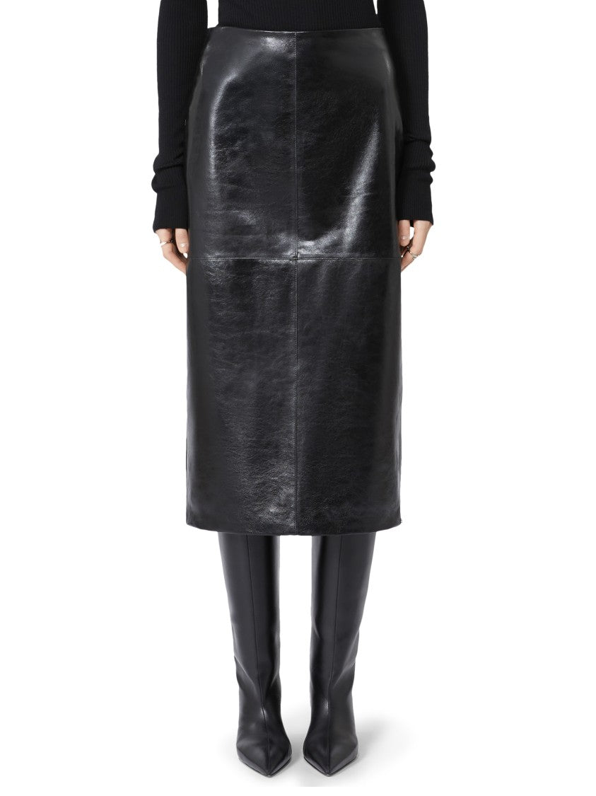 Max Mara Lamb Leather Skirt With Fitted Silhouette