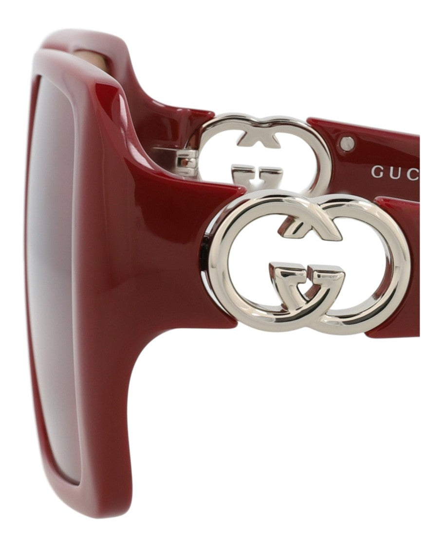 Gucci Square-Frame Injection Sunglasses With Metallic Double-G Accent