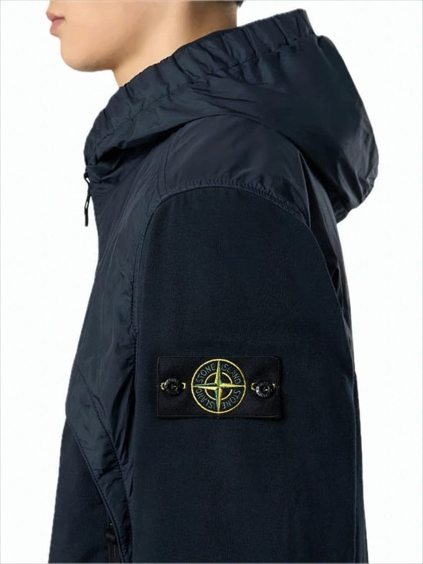 Stone Island Hooded Casual Jacket With Color-Blocked Design