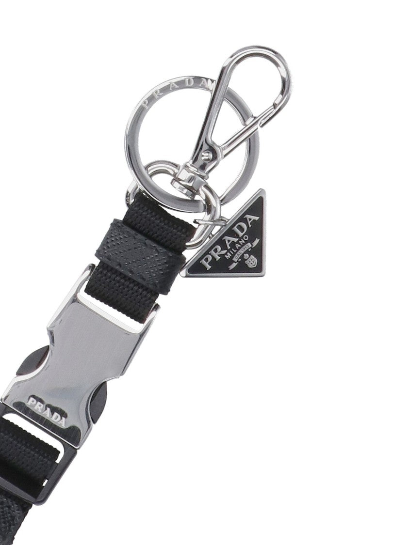 Prada Keychain With Buckle – Silver