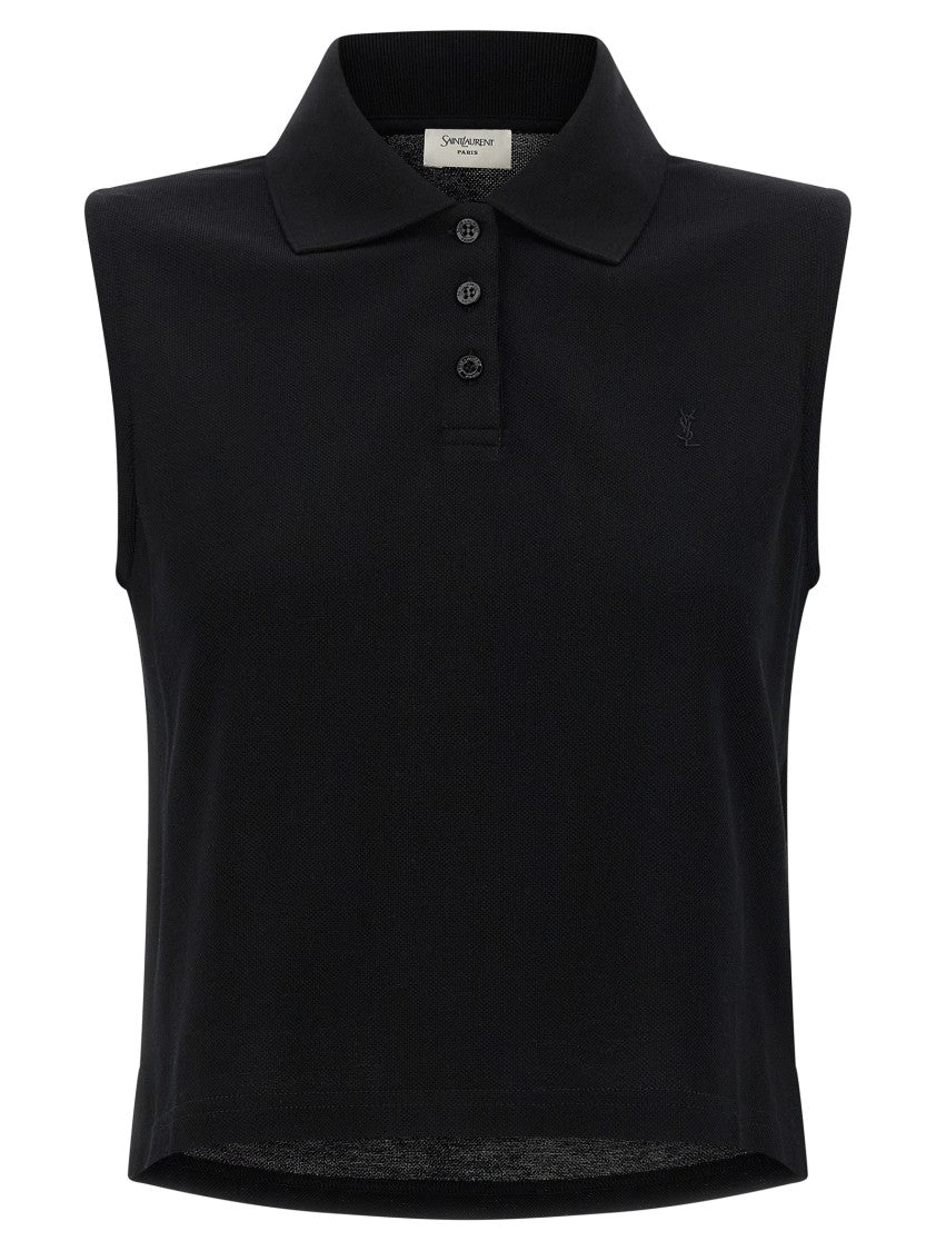 Saint Laurent 'Cassandre' Embroidered Polo Shirt