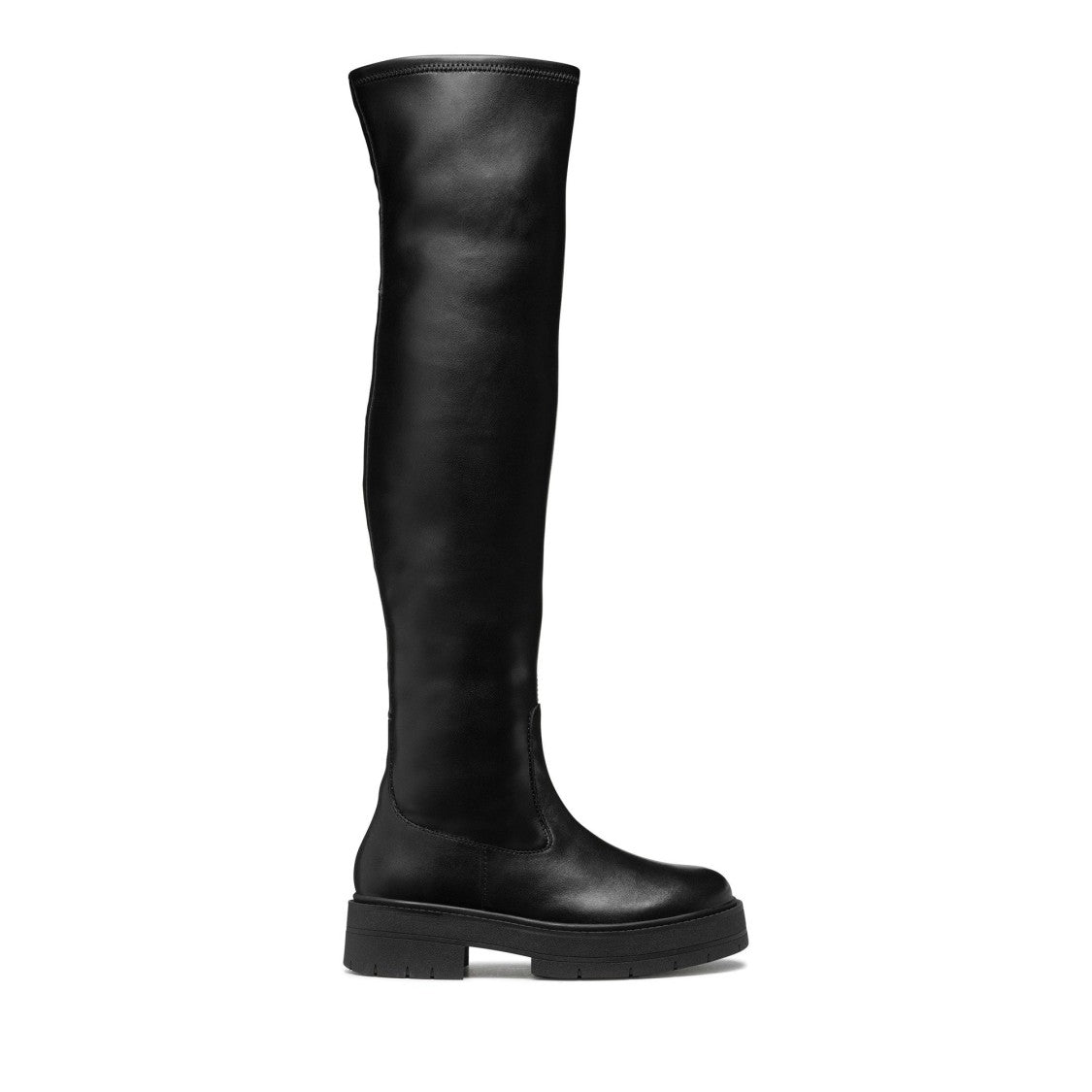 Geox Black Spherica Ec7 Sleek Tall Chunky Sole Boots