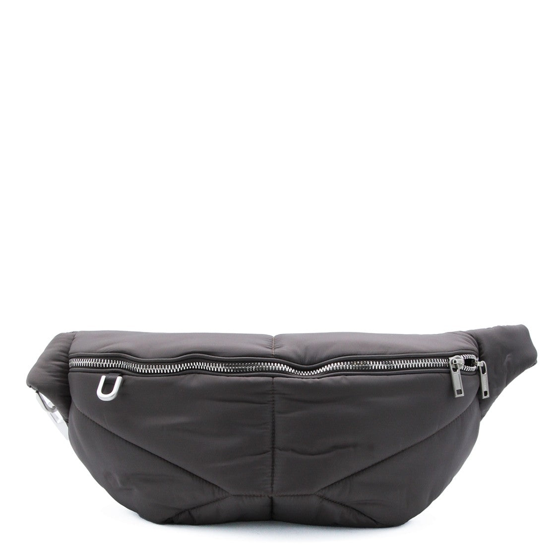 Moncler X Rick Owens Quilted Dark Grey Belt Bag With Adjustable Ribbon Closure