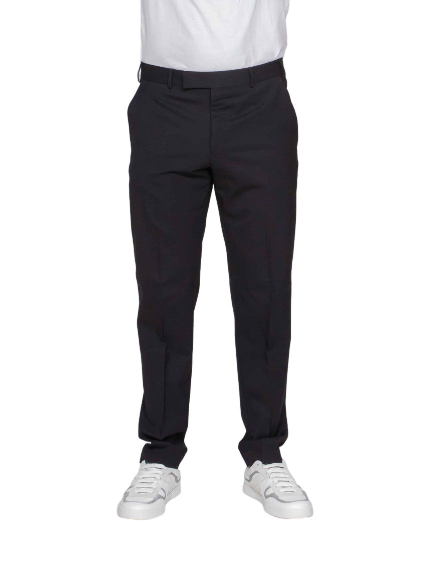Pt Torino Tailored Black Trousers With Straight Leg And Minimalist Appeal