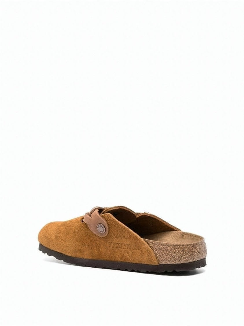Birkenstock Suede Slip-On Mules With Adjustable Leather Strap