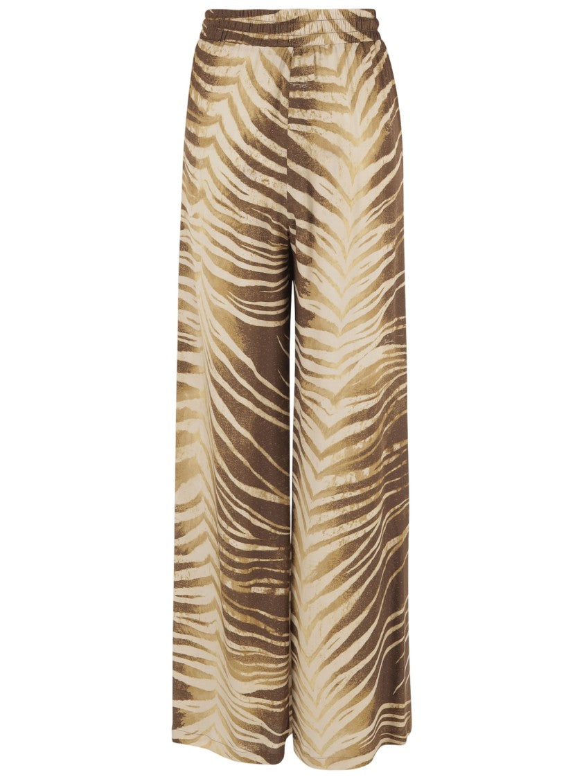 Just Cavalli Viscose Trousers With Brushstroke Print