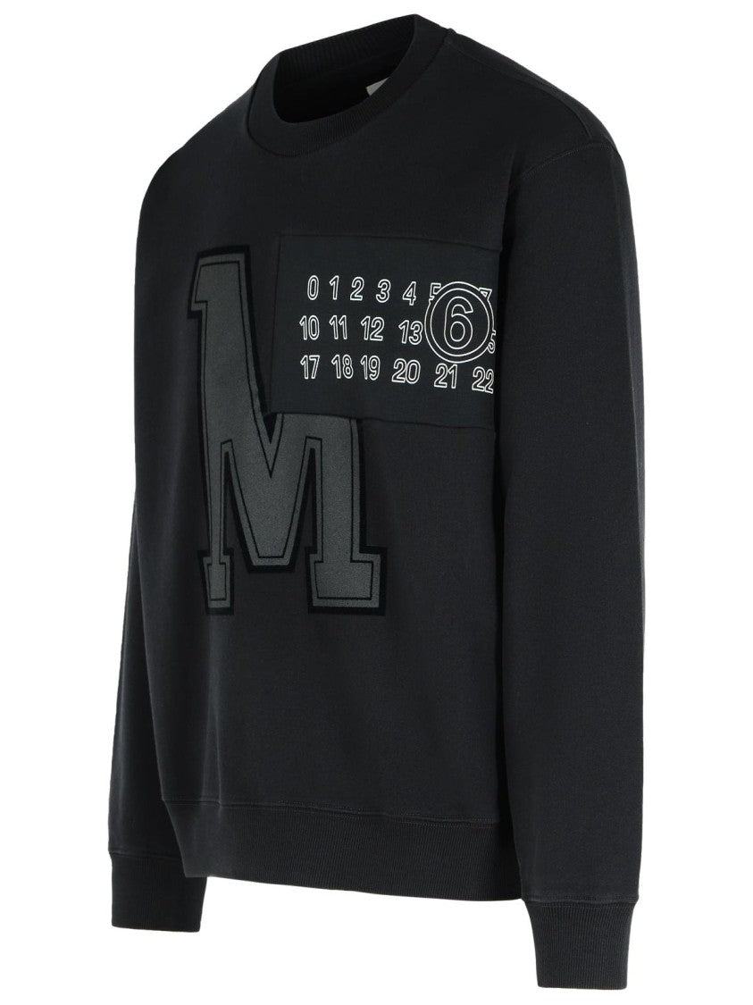 Mm6 By Maison Margiela Black Cotton Sweatshirt