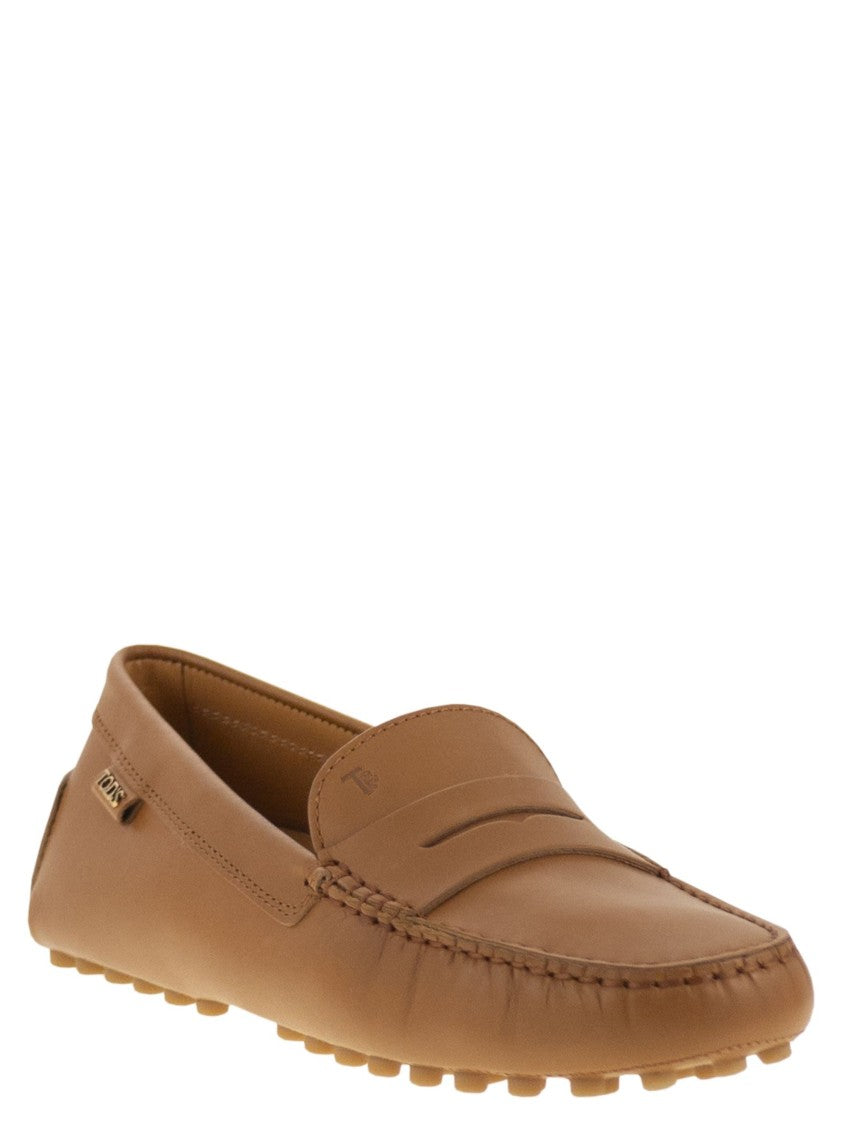 Tod's Leather Moccasin Rubber Sole