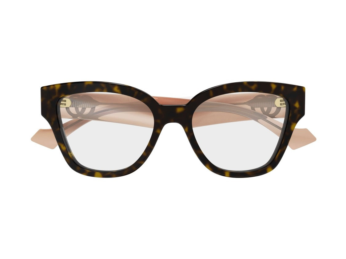 Gucci Gg1424o Tortoiseshell Gold Logo Oversized Cat-Eye Sunglasses