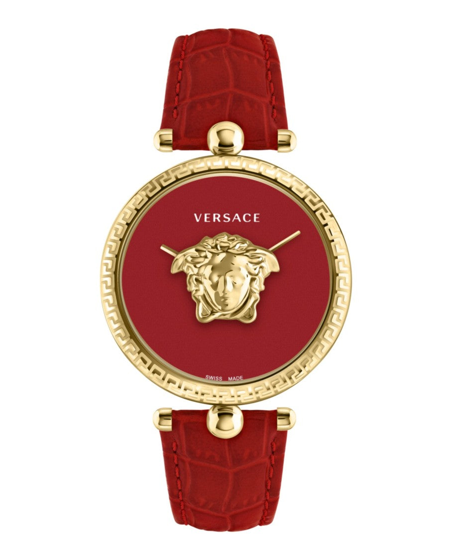 Versace Palazzo Empire Strap Watch With Red Enamel Dial