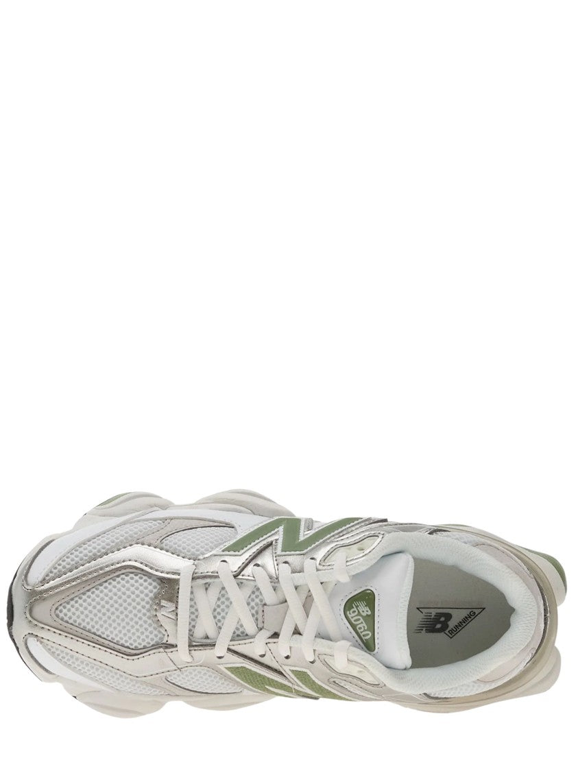 New Balance White Suede Details Mesh Sneakers