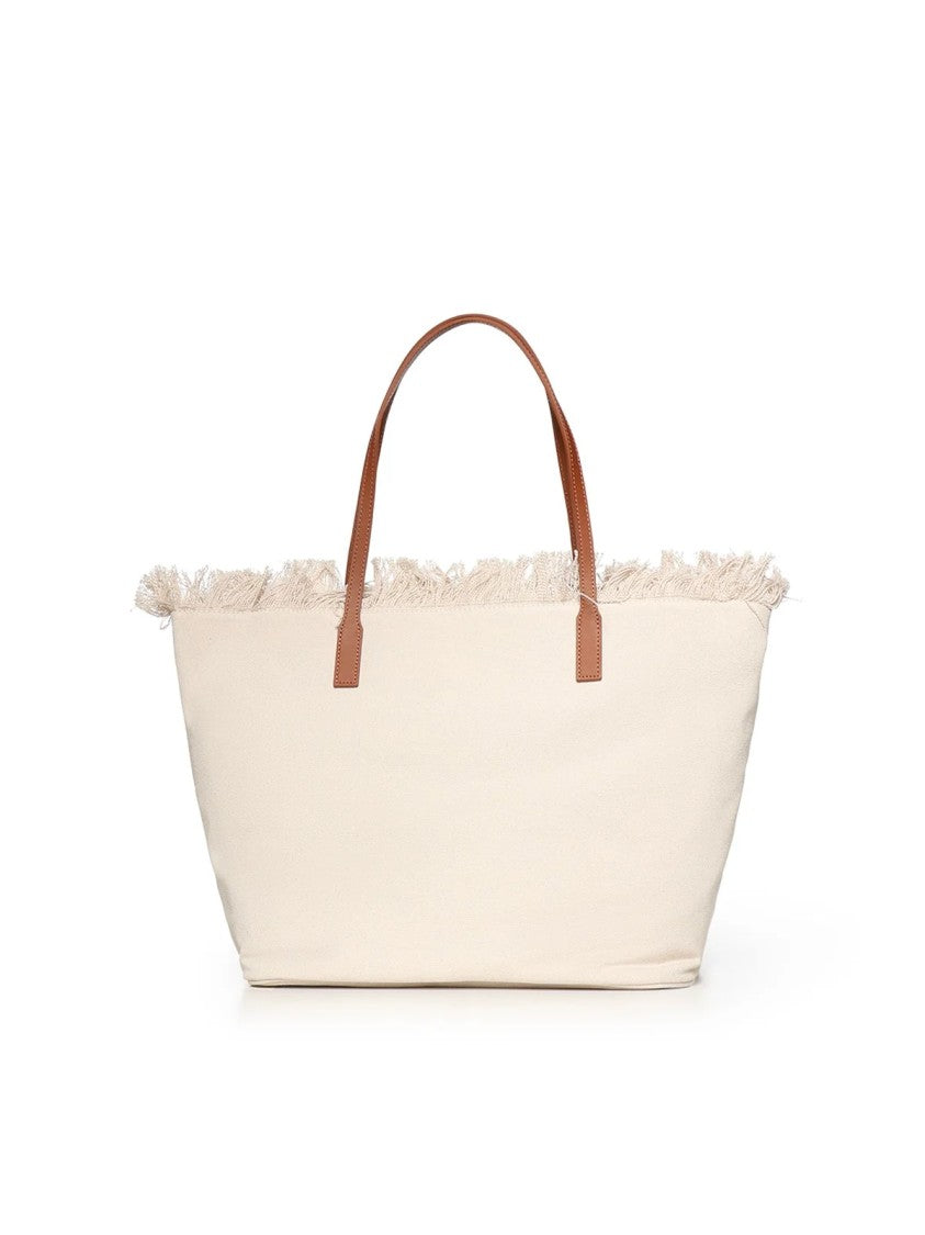 Mc2 Saint Barth Natural Sangallo Fringe City Crossbody Bag