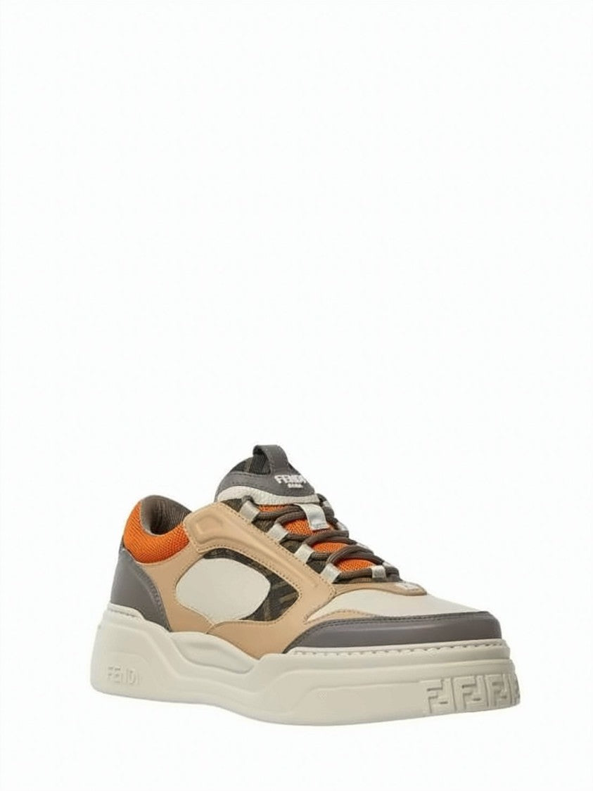 Fendi Layered Design Sneakers With Calf Leather