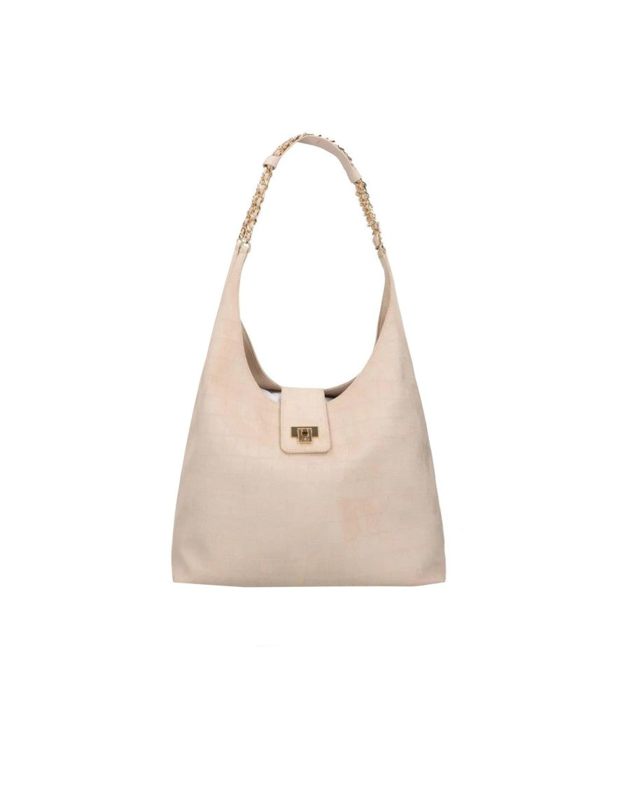 Elisabetta Franchi Vanilla Hobe Suede Bag
