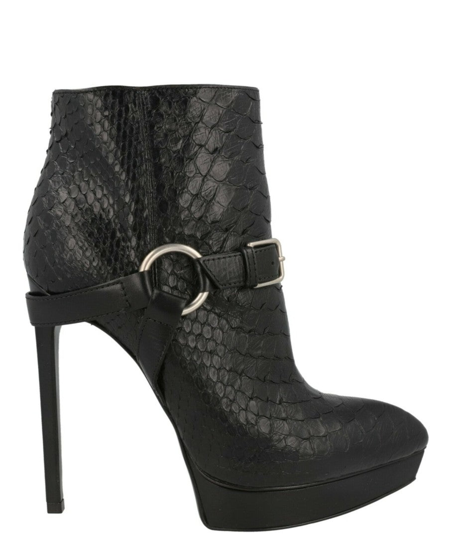 Saint Laurent Janis Python Ankle Boots