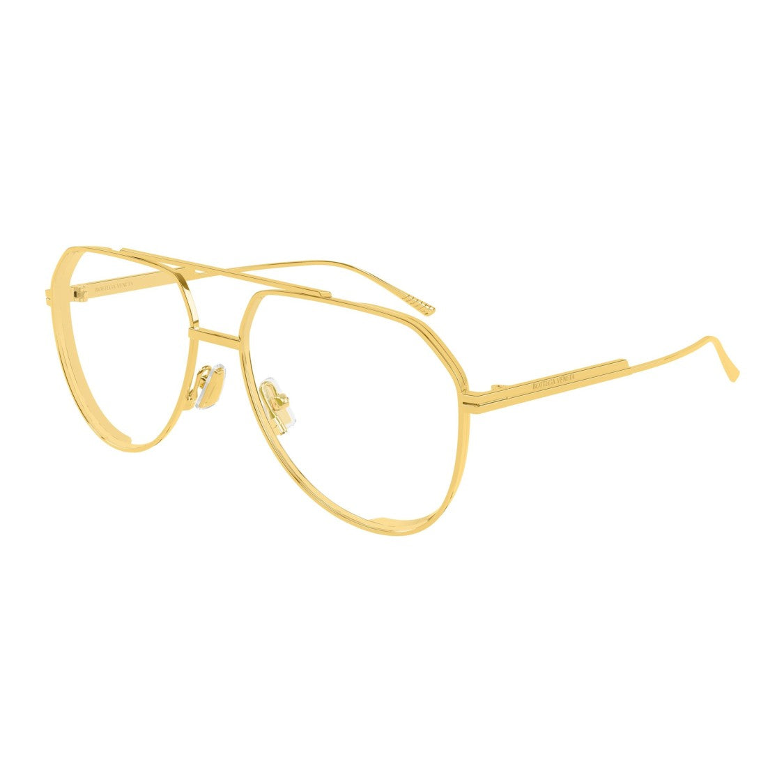 Bottega Veneta Bv1465s Geometric Aviator-Inspired Metal Sunglasses
