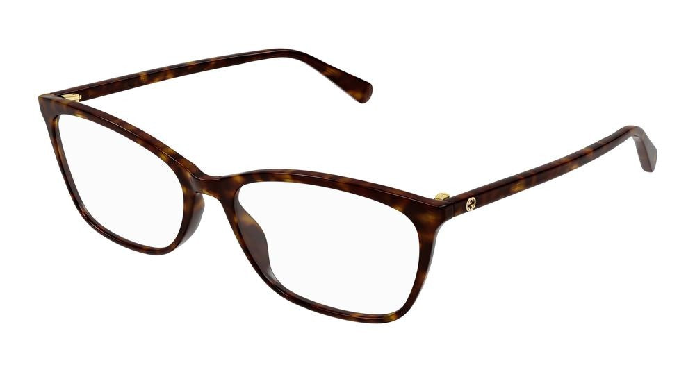Gucci Havana Gold Accents Large Rounded Eyeglasses