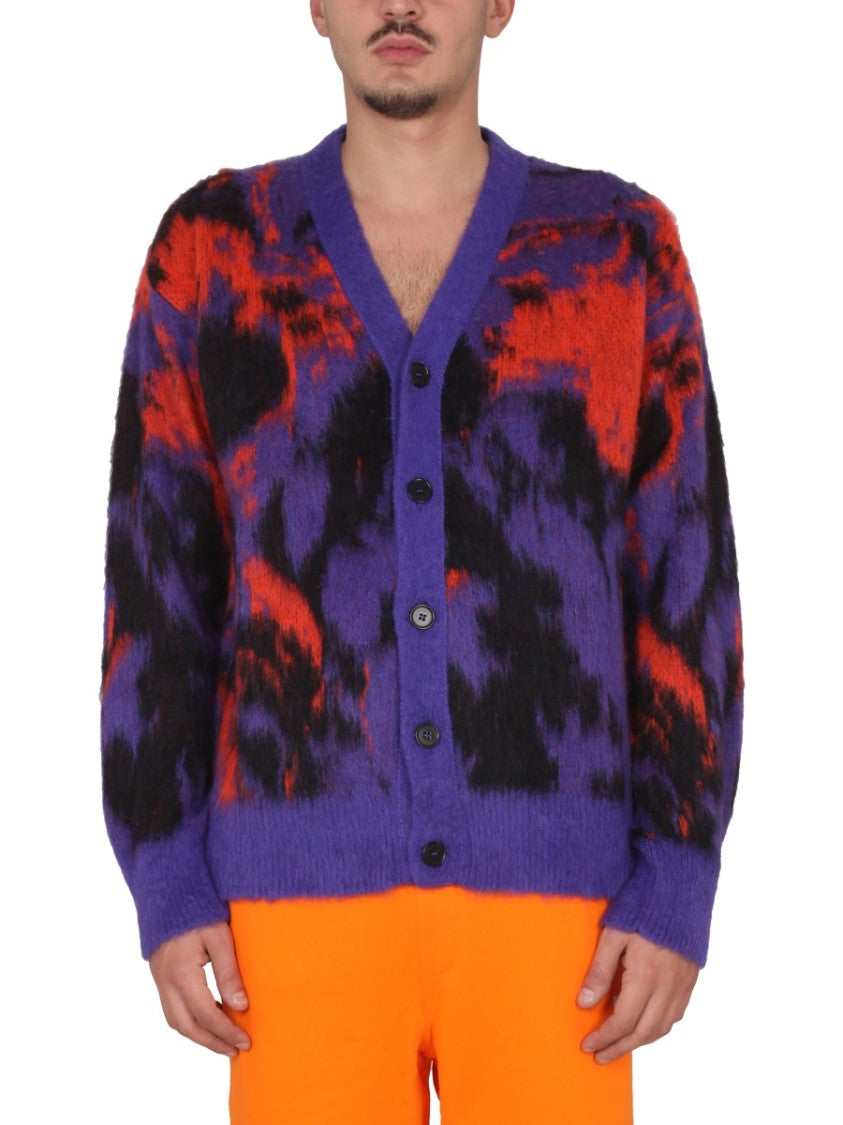Msgm V-Neck Cardigan With Ribbed Detailing
