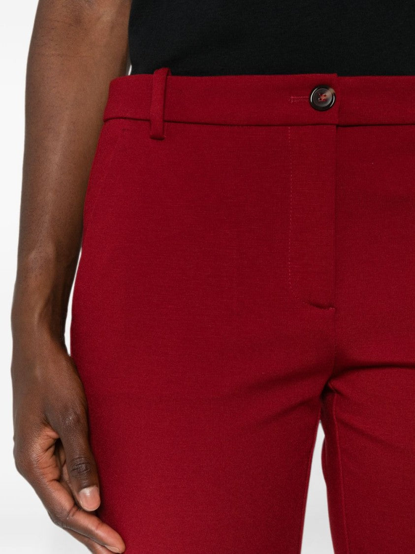 Pinko Red Tapered Refined Detail Slim Tailored Pants