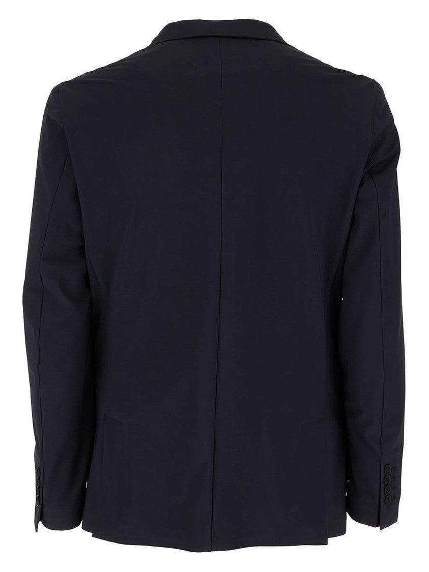 Cruna Tailored Blue Notch Lapel Two-Button Blazer