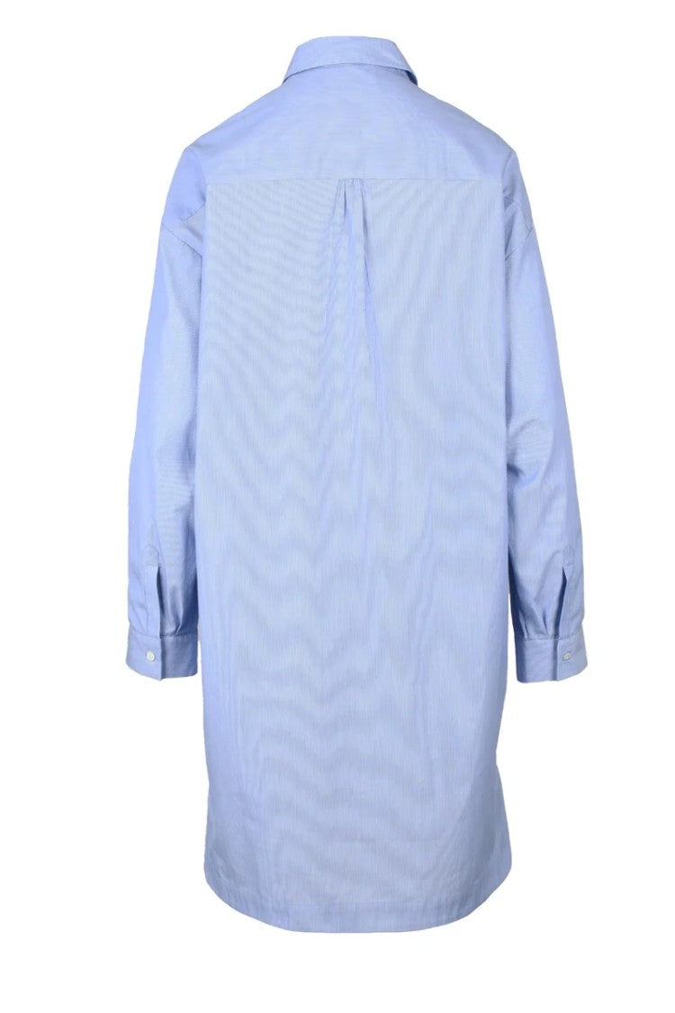 Lutz Huelle Light Blue Shirt With Metallic Silver Panel