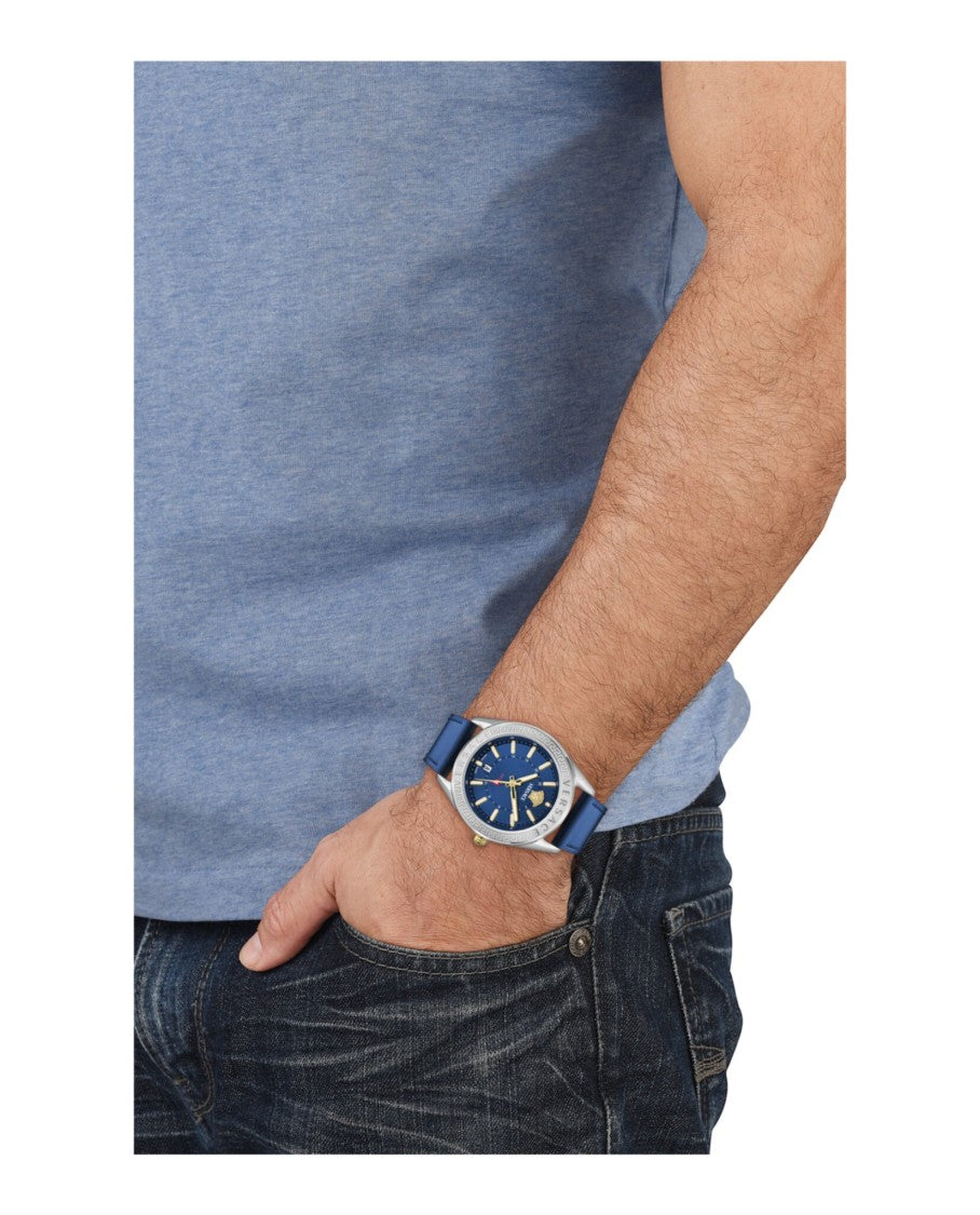 Versace V-Code Gmt Leather Watch