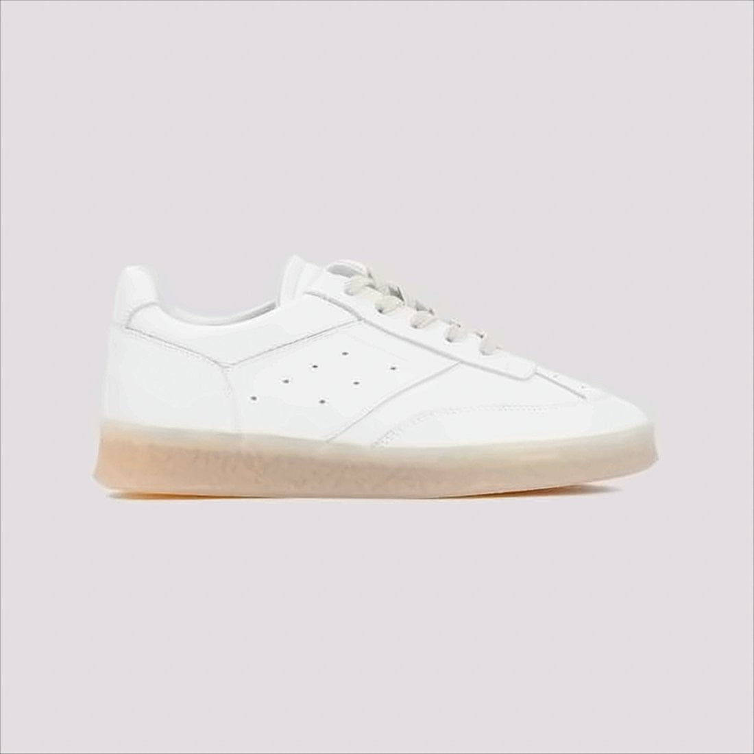 Mm6 By Maison Margiela Low-Top Sneakers With Translucent Rubber Sole And Perforated Detailing