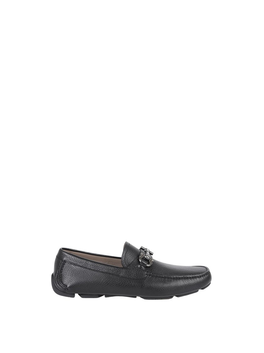 Ferragamo Textured Leather Ferragamo Loafers With Metallic Bit